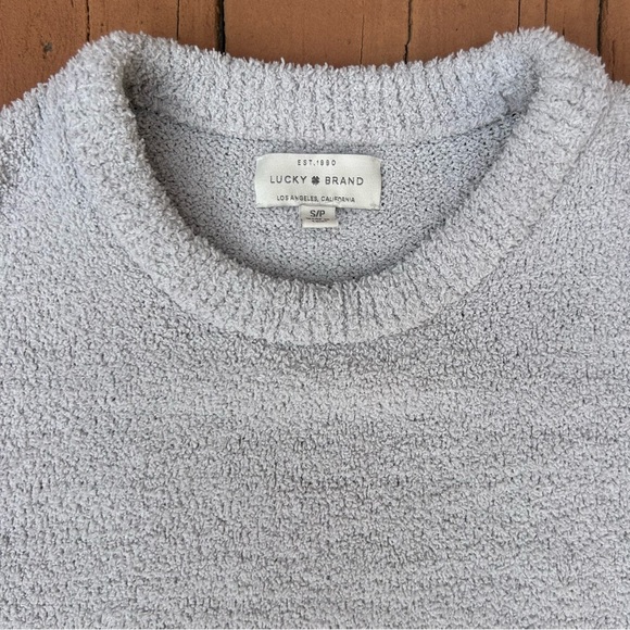Lucky Brand Grey Fuzzy Crewneck Sweater - Picture 2 of 2